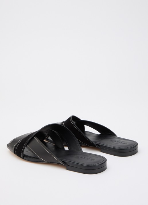 Tod's Sandaal van kalfsleer met details van suède - achterkant 6 zwart