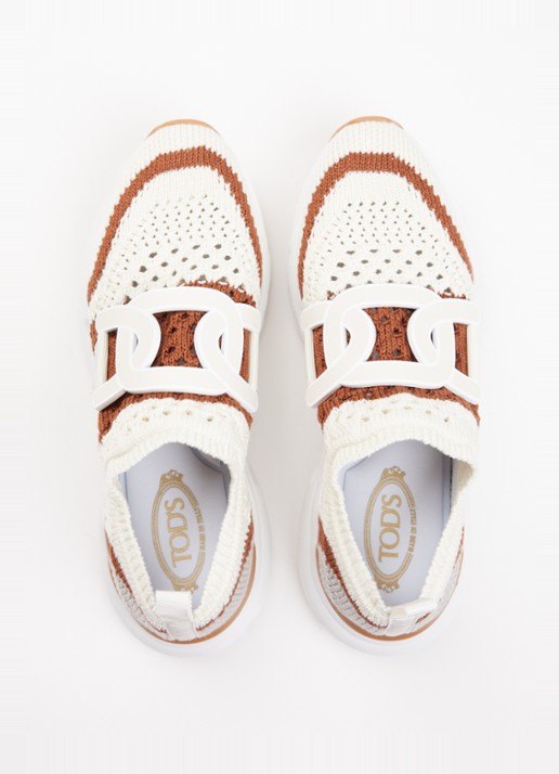 Tod's Sneaker met gebreid bovenwerk - detail 4 gebroken wit