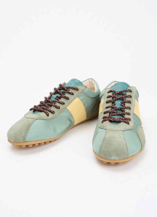 Tod's Sportiva sneaker met suède details - detail lichtgroen