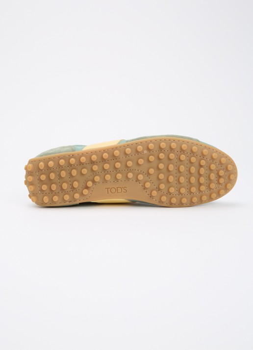 Tod's Sportiva sneaker met suède details - detail 3 lichtgroen