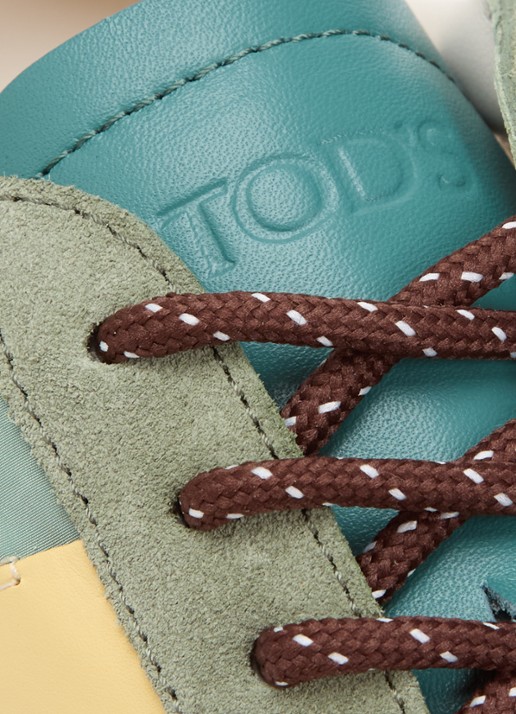 Tod's Sportiva sneaker met suède details - detail 4 lichtgroen