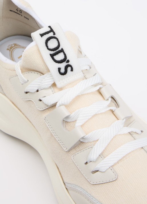 Tod's Sportiva sneaker van kalfsleer met logo  - detail 6 gebroken wit