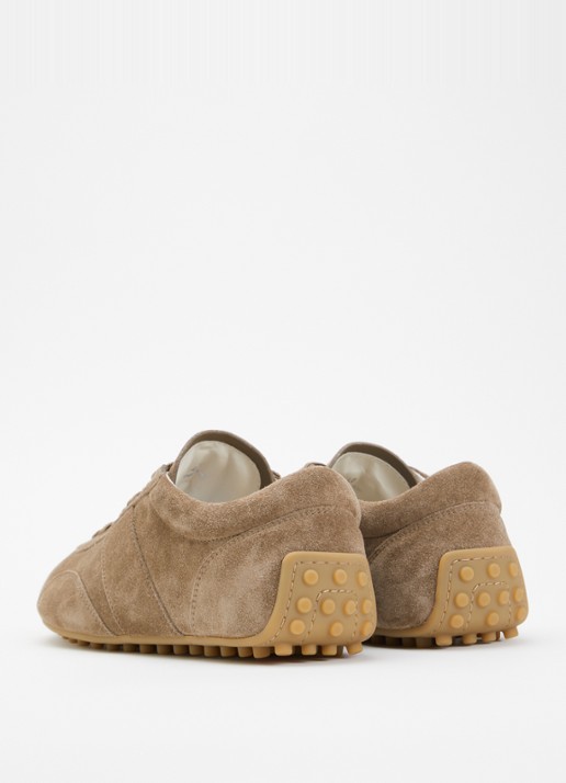 Tod's T-Marathon sneaker van kalfssuède - achterkant 5 lichtbruin