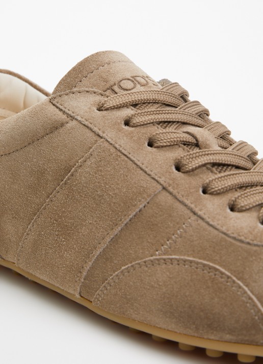 Tod's T-Marathon sneaker van kalfssuède - detail 4 lichtbruin