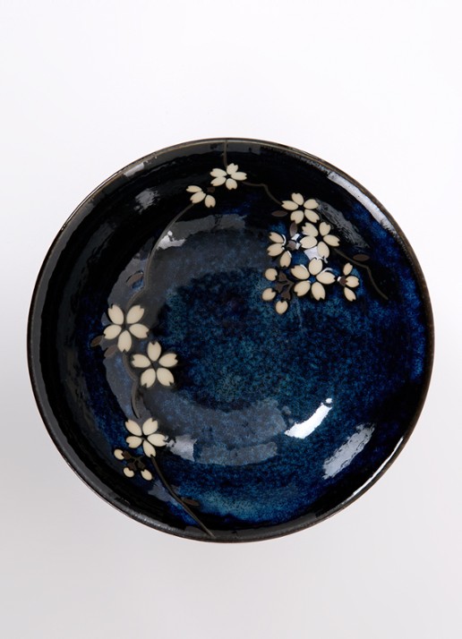 Tokyo Design Studio Blue Sakura Ramen kom 19 cm - voorkant 2 donkerblauw