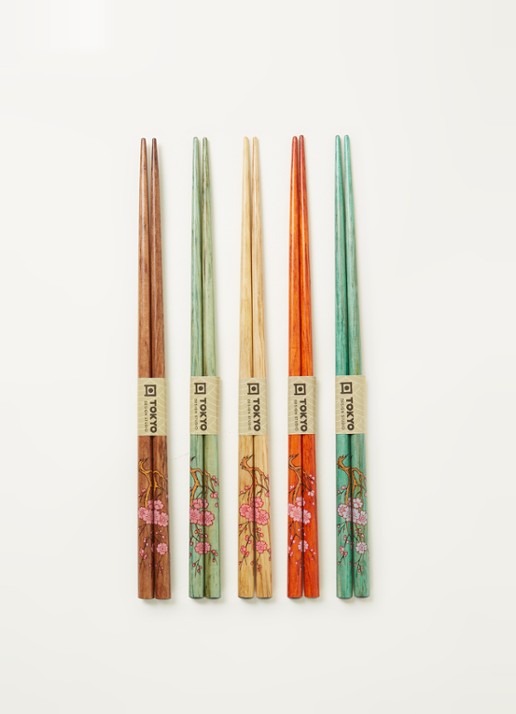 Tokyo Design Studio Chopsticks eetstokjes set van 5  - voorkant 2 multicolor