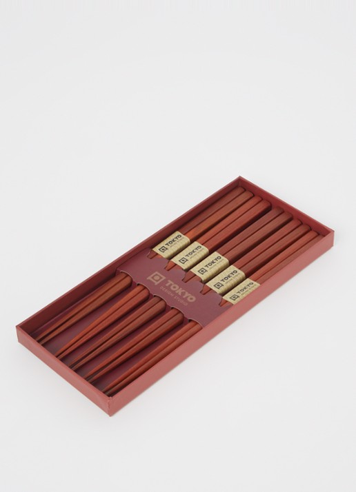 Tokyo Design Studio Chopsticks Giftset eetstokjes set van 5  - voorkant 2 bruin