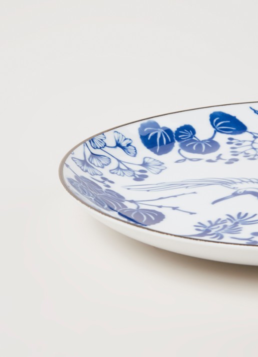 Tokyo Design Studio Flora Japonica Crane dinerbord 25 cm - detail wit