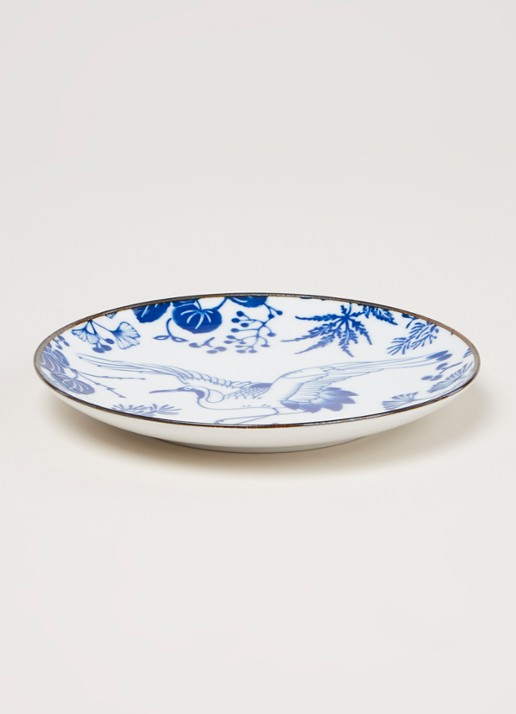 Tokyo Design Studio Flora Japonica Crane gebaksbordje 16 cm - voorkant 3 wit