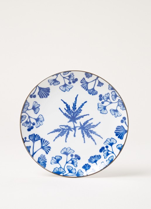 Tokyo Design Studio Flora Japonica Maple ontbijtbord 20,5 cm - voorkant 2 donkerblauw
