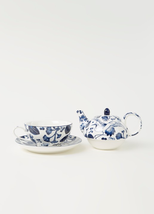 Tokyo Design Studio Flora Japonica theeset 3-delig - voorkant 2 donkerblauw