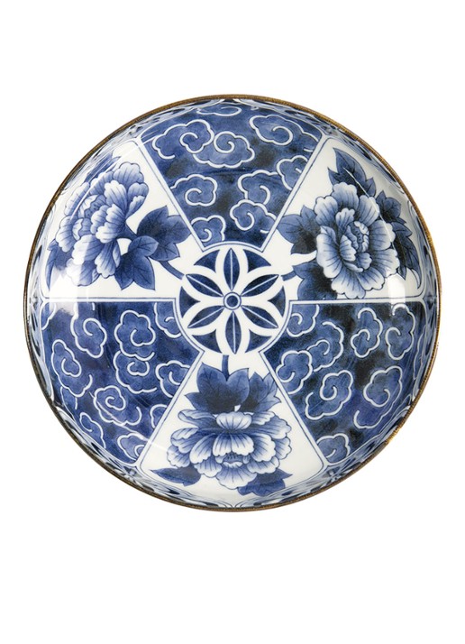 Tokyo Design Studio Mixed Bowls Unsai Botan diepe bord 20 cm - voorkant 2 blauw