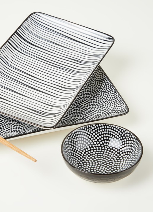 Tokyo Design Studio Nippon Black sushi set 6-delig - detail 3 zwart