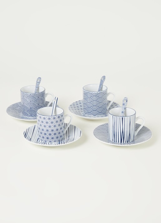 Tokyo Design Studio Nippon Blue espresso set 12-delig - voorkant 2 blauw