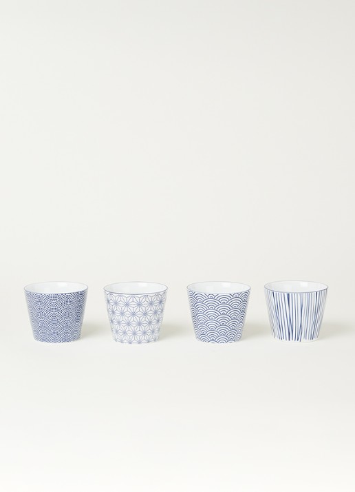 Tokyo Design Studio Nippon Blue kopje 18 cl set van 4 - voorkant 2 blauw