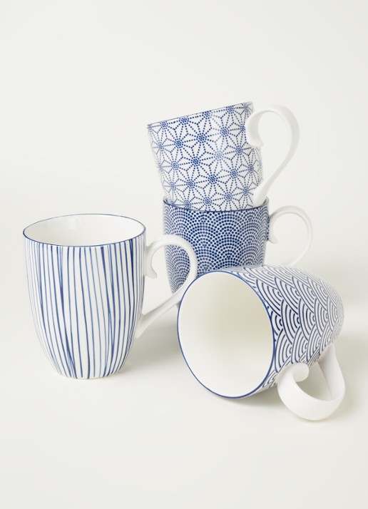 Tokyo Design Studio Nippon Blue mok 38 cl set van 4 - detail 3 blauw