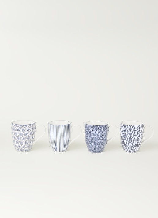 Tokyo Design Studio Nippon Blue mok 38 cl set van 4 - voorkant 2 blauw