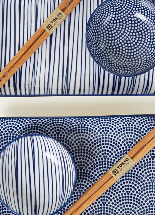 Tokyo Design Studio Nippon Blue sushi set 6-delig - detail 3 blauw