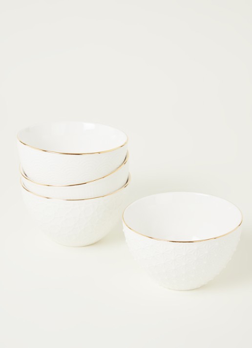 Tokyo Design Studio Nippon White kom 11,5 cm set van 4  - voorkant 3 wit