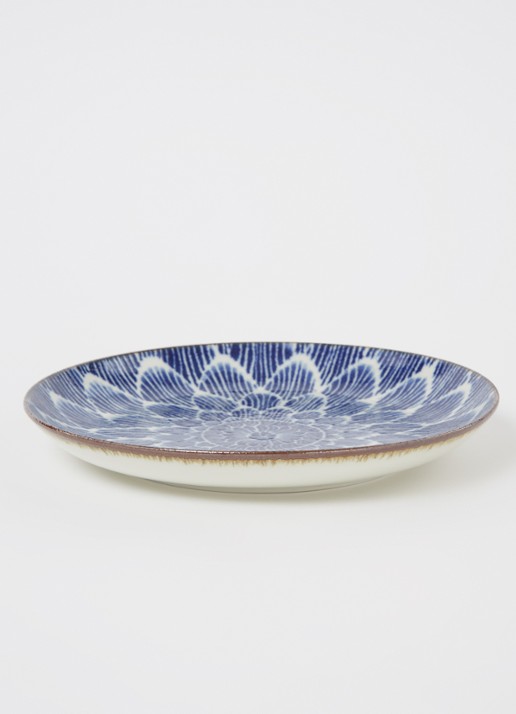 Tokyo Design Studio Ohuke Dahlia dinerbord 25 cm - voorkant 2 donkerblauw