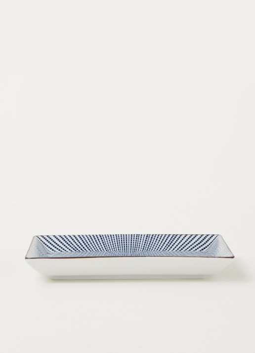 Tokyo Design Studio Sendan Tokusa ontbijtbord 17 x 11 cm - voorkant 2 donkerblauw