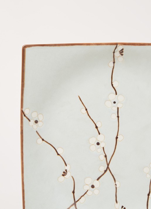 Tokyo Design Studio Soshun Blossom bord 23 x 23 cm - detail 3 lichtblauw