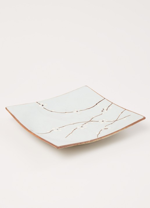 Tokyo Design Studio Soshun Blossom bord 23 x 23 cm - voorkant 2 lichtblauw