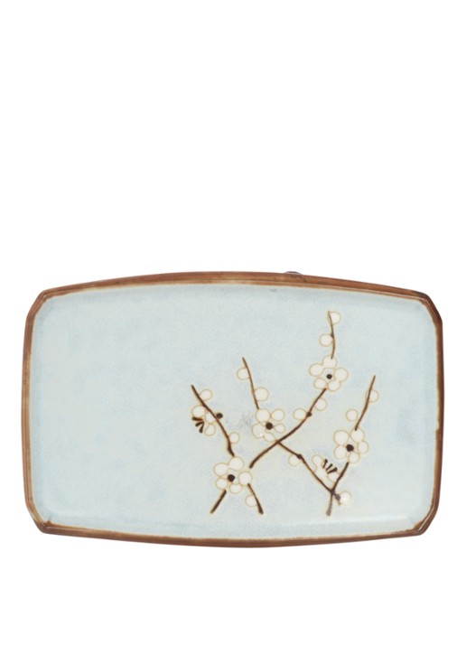 Tokyo Design Studio Soshun Blossom sushi bord 19 x 13 cm - detail 2 lichtblauw