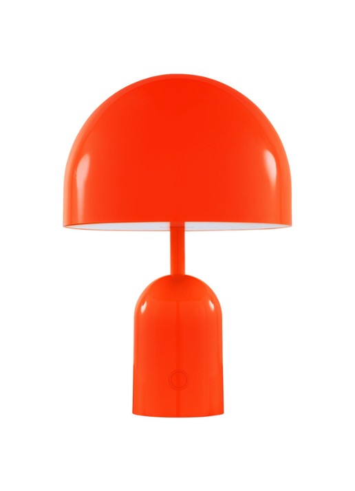 Tom Dixon Bell oplaadbaar LED tafellamp 28 cm - voorkant oranjerood