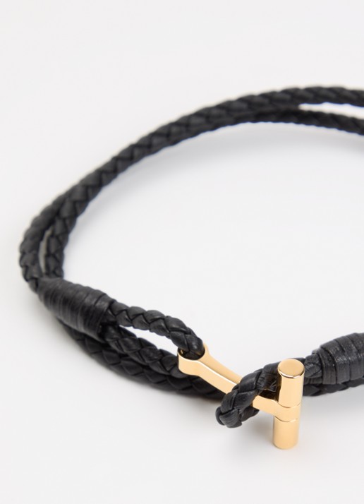 Tom Ford Armband van gevlochten leer - detail 2 zwart