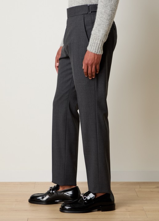 Tom Ford Atticus slim fit pantalon van wol - detail 2 donkergrijs