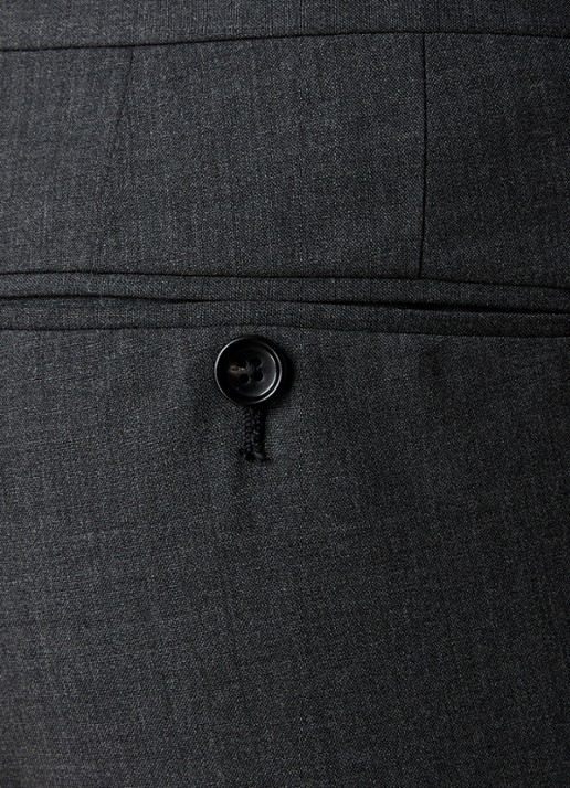Tom Ford Atticus slim fit pantalon van wol - detail 3 donkergrijs