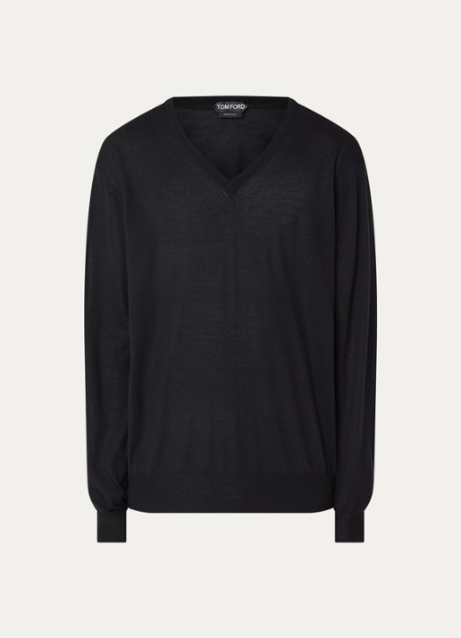 Tom Ford Fijngebreide pullover van kasjmier - voorkant 2 zwart