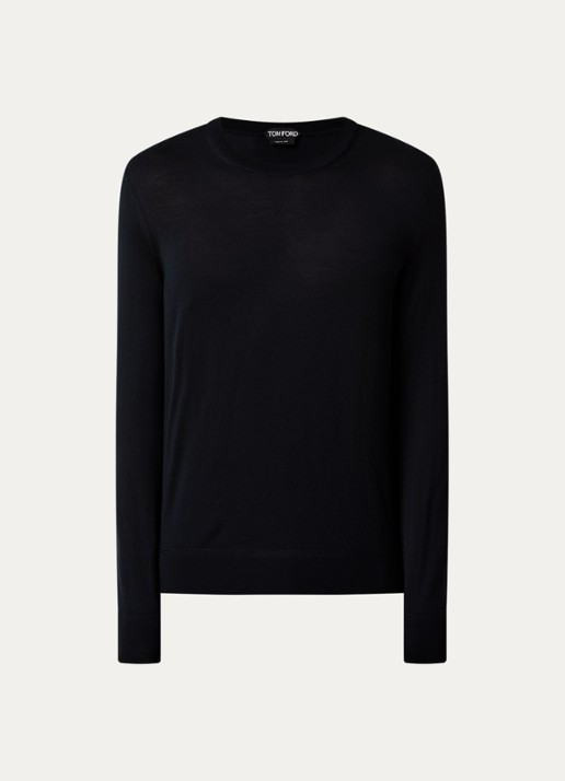 Tom Ford Fijngebreide pullover van wol  - voorkant zwart