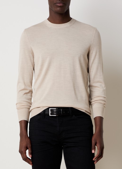 Tom Ford Fijngebreide pullover van wol  - detail beige