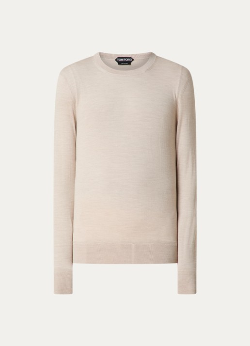 Tom Ford Fijngebreide pullover van wol  - voorkant 3 beige