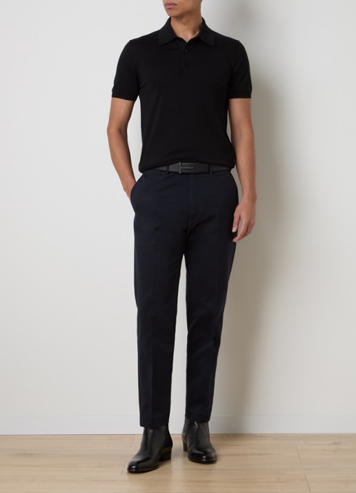 TOM FORD Fijngebreide regular fit polo - voorkant 3 zwart