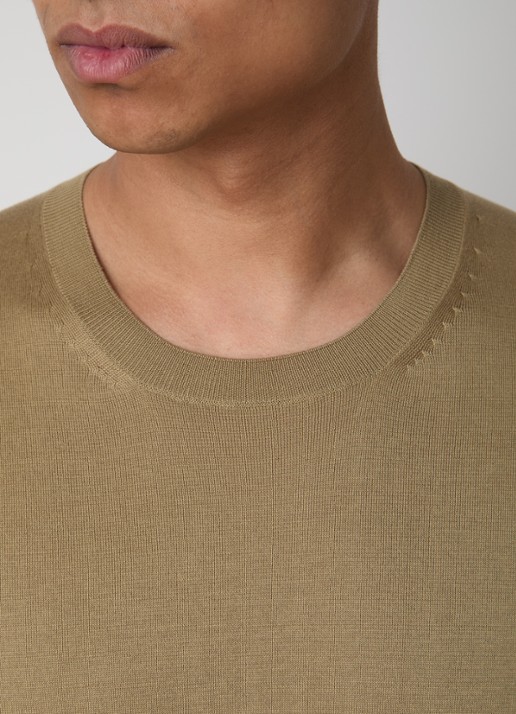 TOM FORD Fijngebreide trui met ronde hals - detail 3 camel