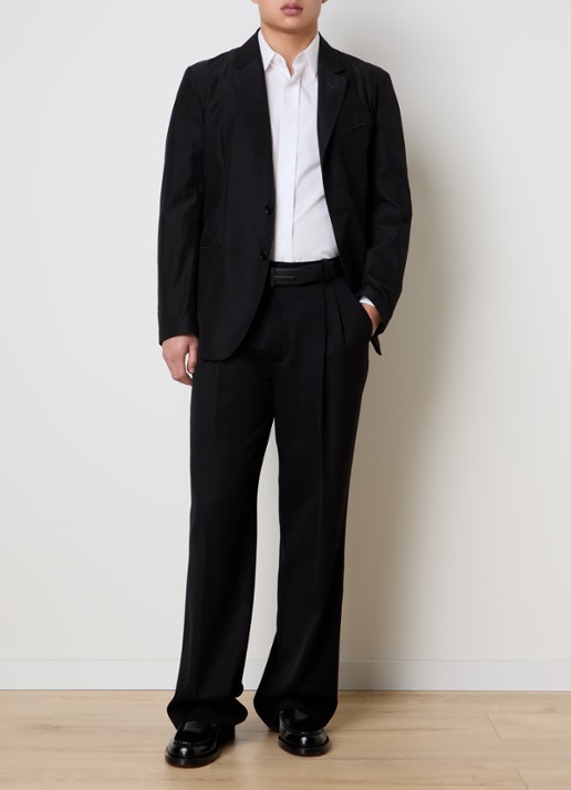 Tom Ford Parachute regular fit colbert met paspelzakken - voorkant 2 zwart