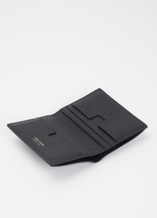 TOM FORD Portemonnee van kalfsleer met logo - voorkant 2 zwart