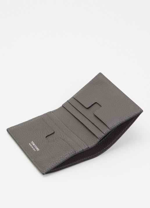 TOM FORD Portemonnee van kalfsleer met logo - detail grijs