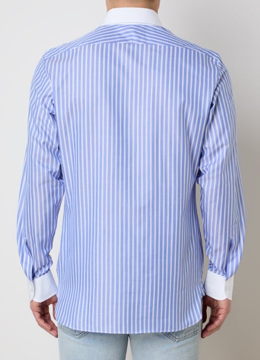 Tom Ford Regular fit overhemd met streepprint - achterkant lichtblauw