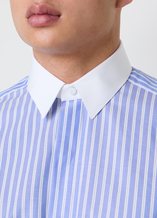 Tom Ford Regular fit overhemd met streepprint - detail 6 lichtblauw