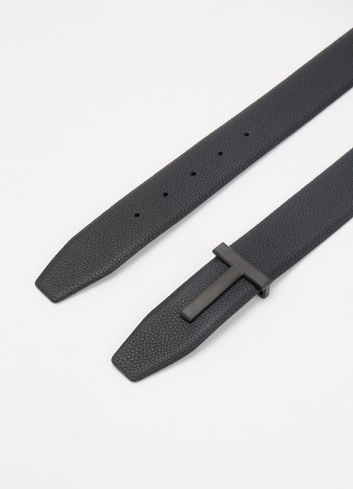TOM FORD Reversible T riem van kalfsleer - detail zwart