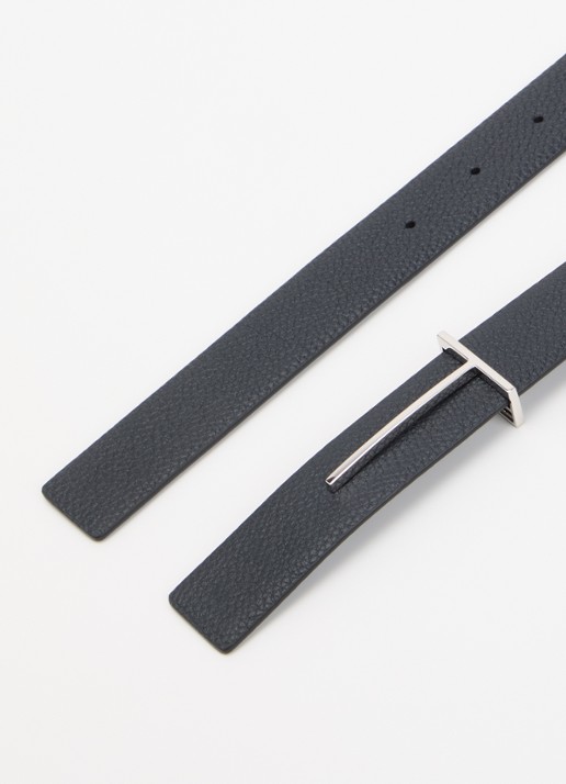 TOM FORD Riem van kalfsleer met logo - detail 2 donkerblauw