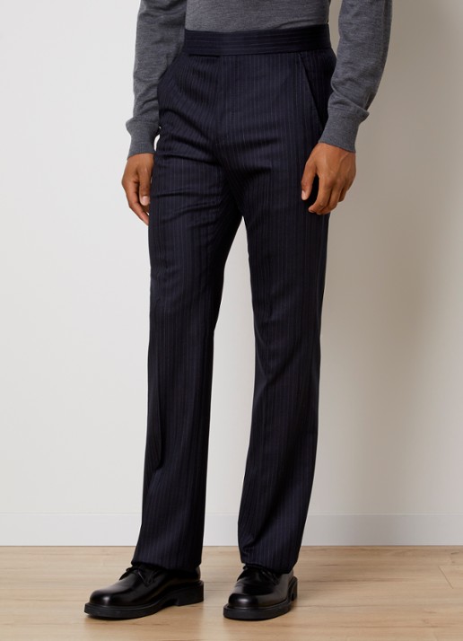 Tom Ford Straight fit pantalon van wol met streepprint en steekzakken