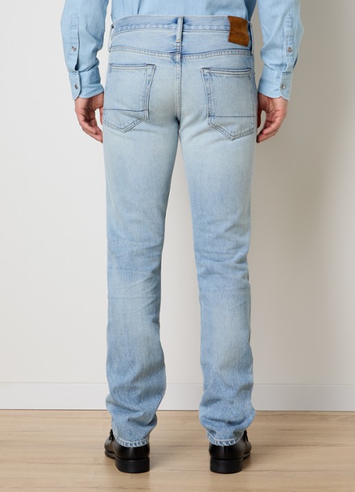 TOM FORD Straight leg jeans met lichte wassing - achterkant indigo