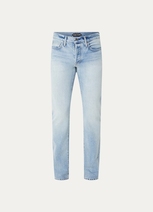 TOM FORD Straight leg jeans met lichte wassing - voorkant 2 indigo
