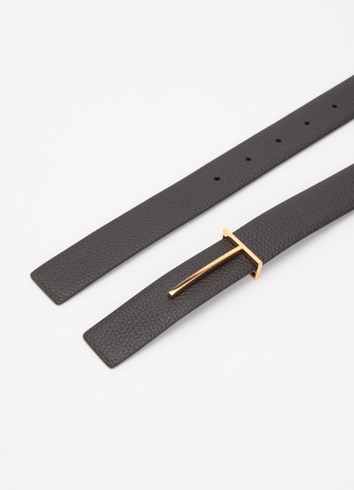 TOM FORD T Belt 28 riem van kalfsleer - detail 2 donkerbruin