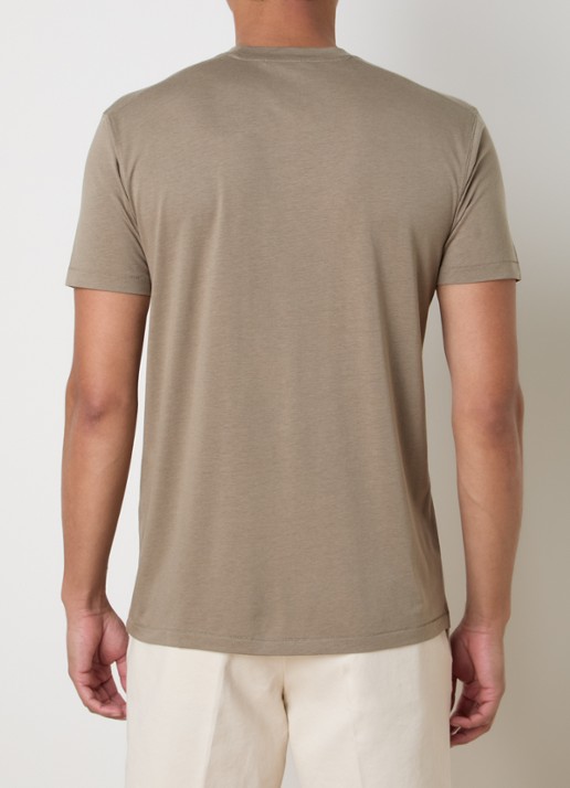 TOM FORD T-shirt met logoborduring - achterkant 3 olijfgroen
